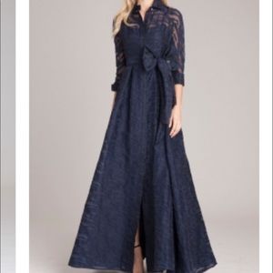 Teri Jon Belted Collar Dress